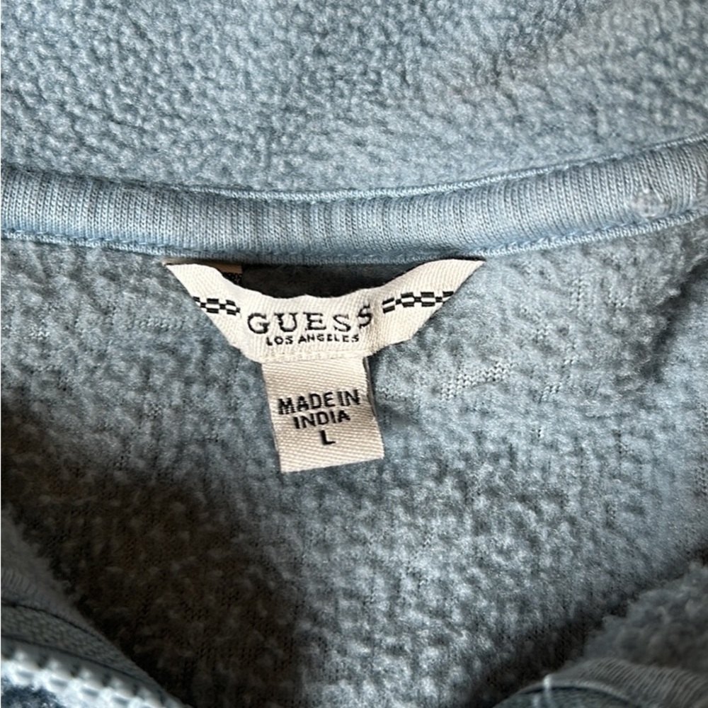 Guess cropped quarter zip sweatshirt